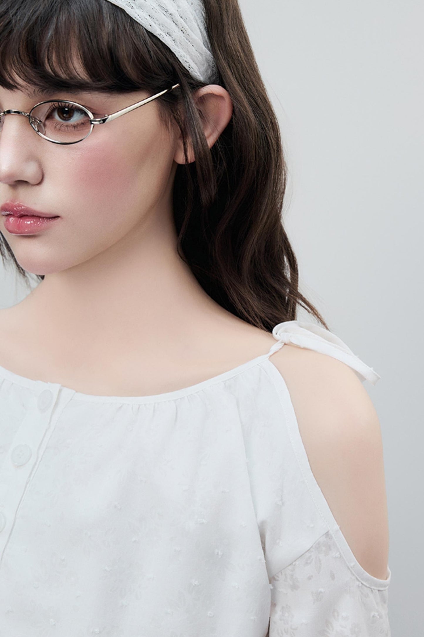 Sheer Jacquard Slim Top