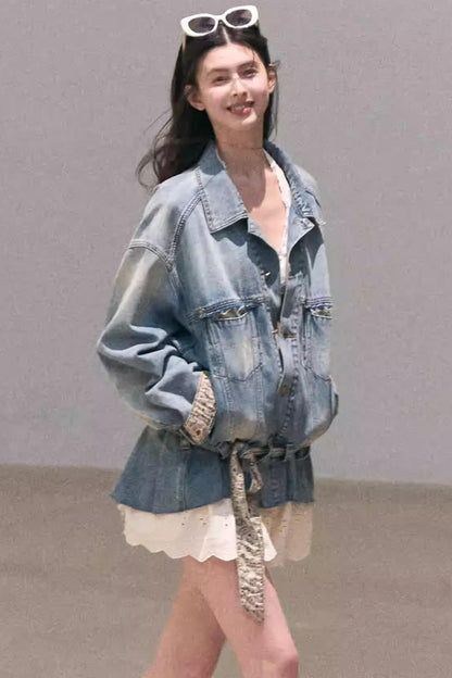 Vintage-Jeansjacke mit Waschung