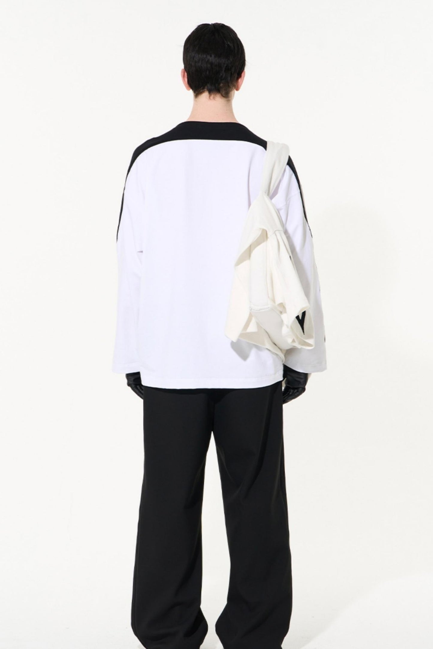 Striped Embroidered Crew Sweatshirt