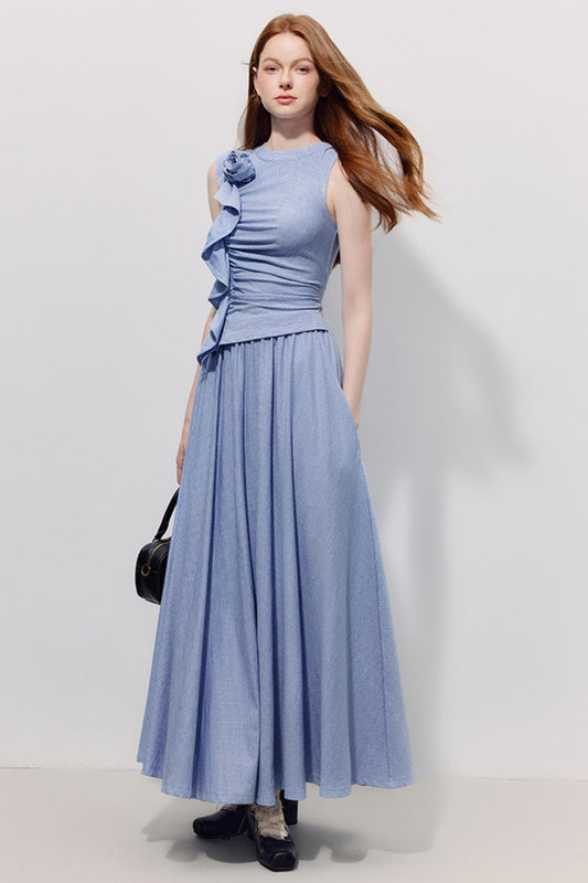 Blue Plaid Summer Dress