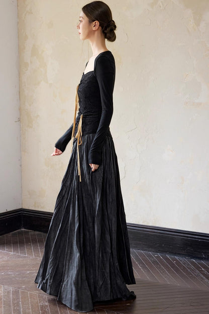 Black Square Basic Pullover Top