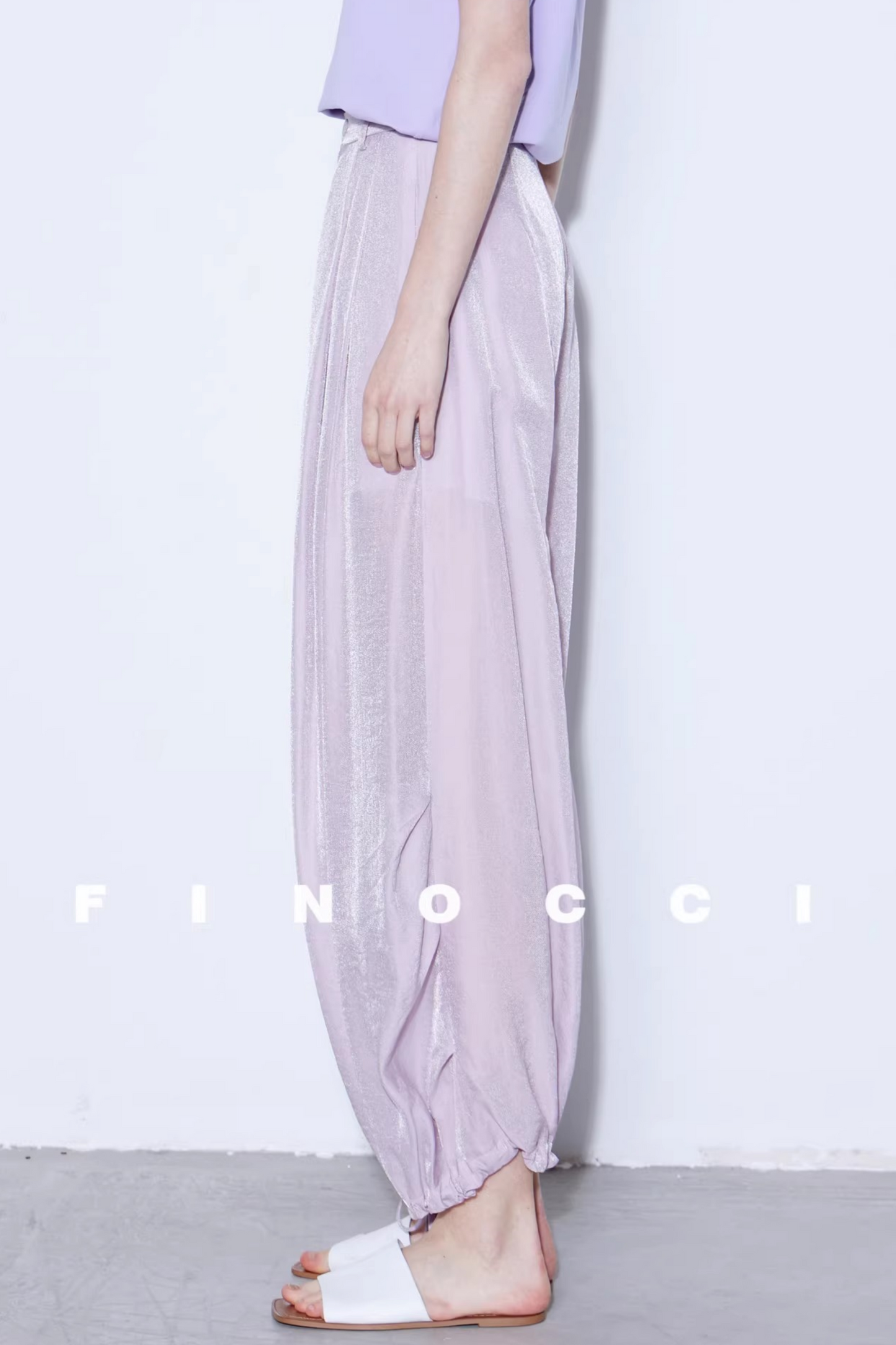 Mulberry Silk Shimmering Lantern Pants
