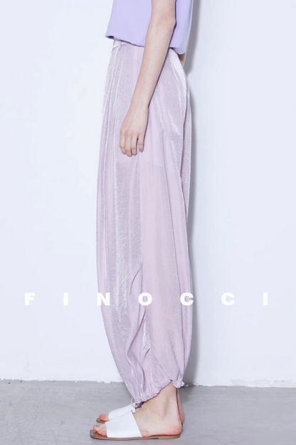 Mulberry Silk Shimmering Lantern Pants