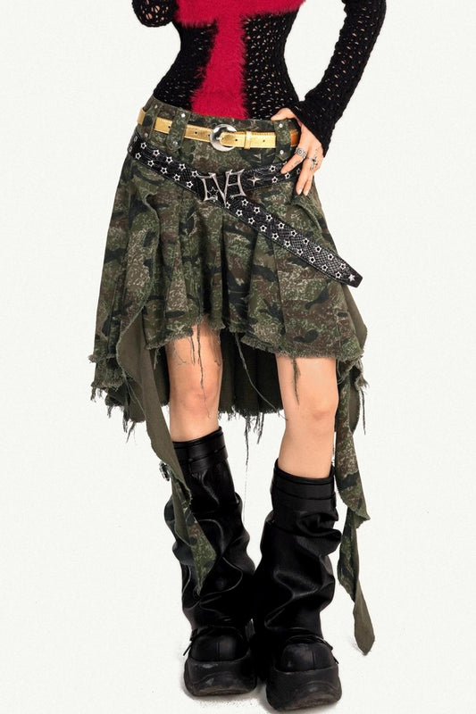 Autumn Camo Denim Skirt