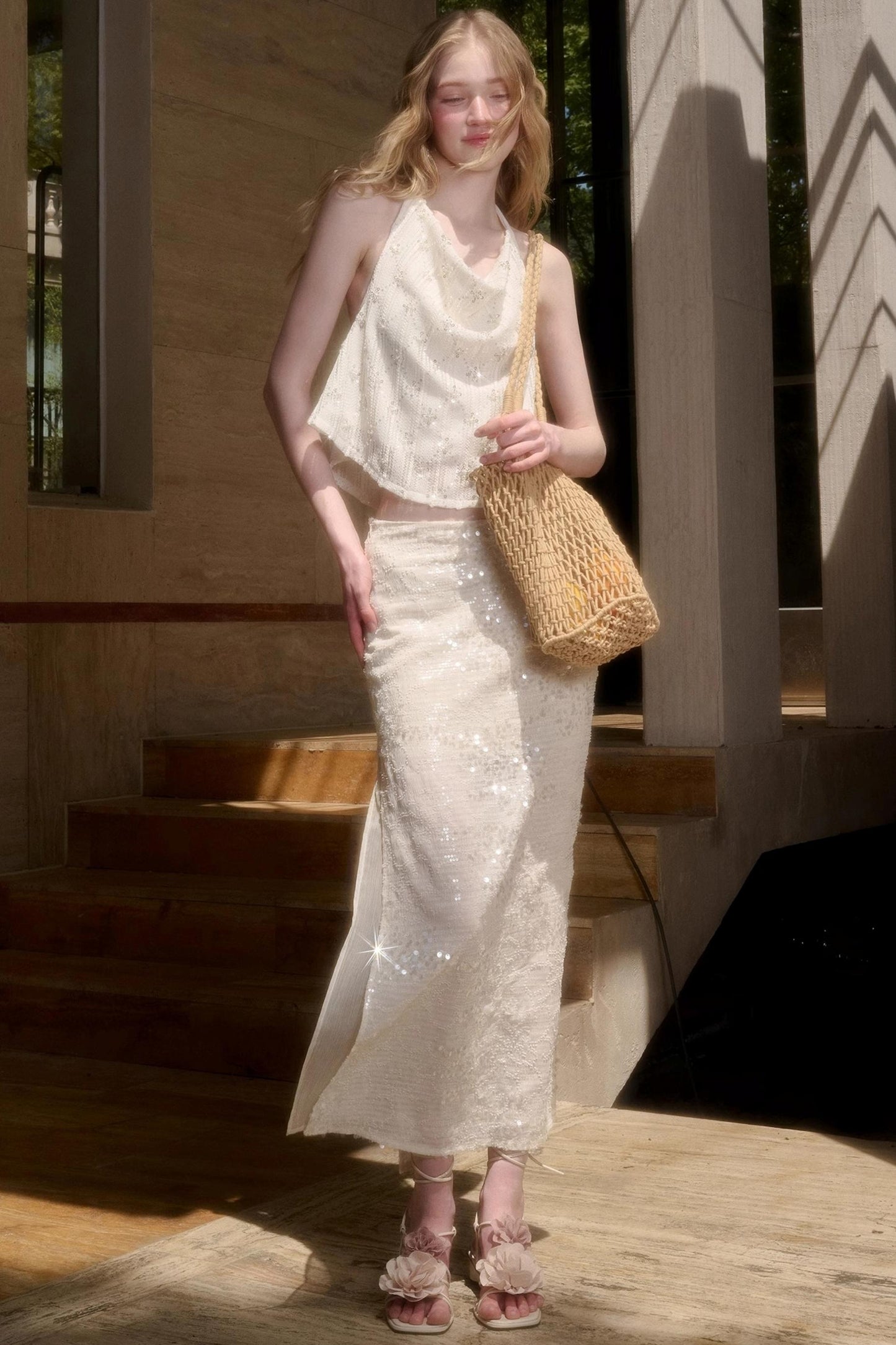 Elegant Starlit Top Skirt Set-Up