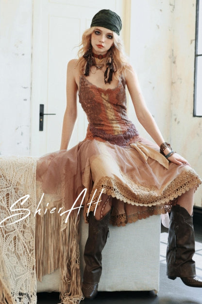 Vintage Elf Embroidered Dress