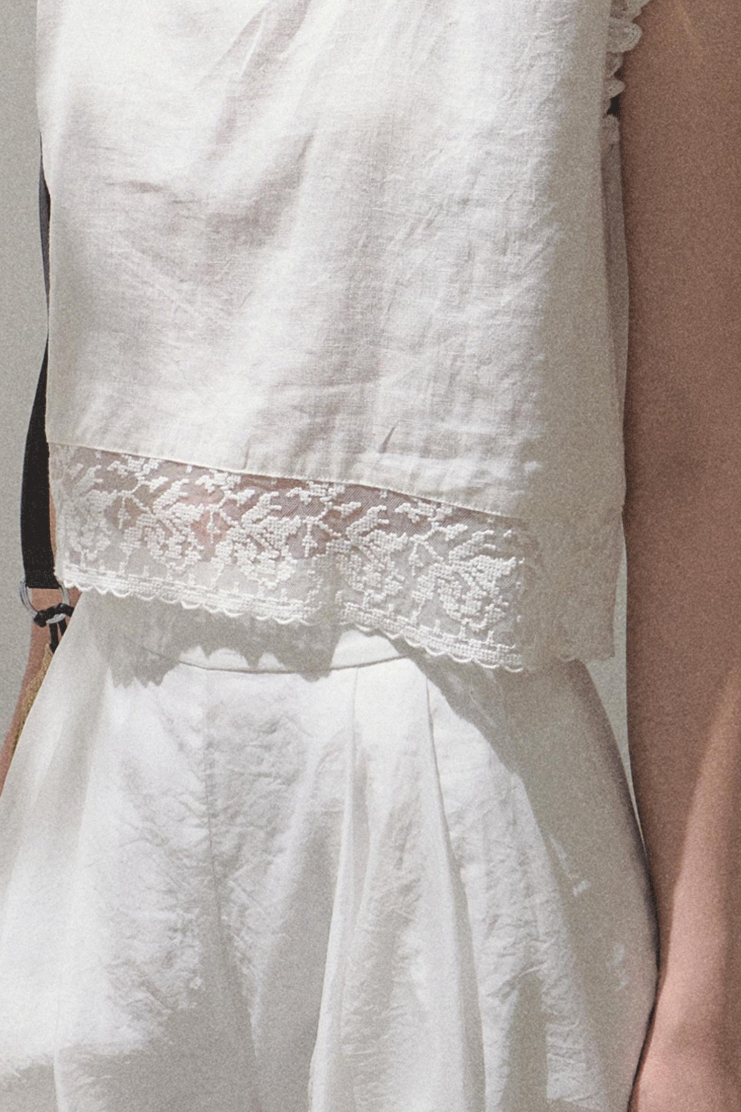 Linen Square Collar Top