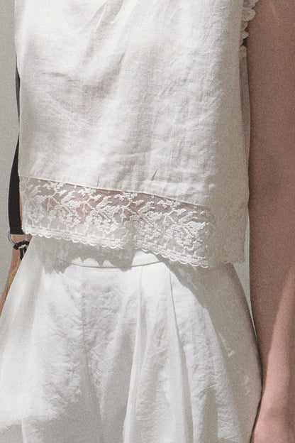 Linen Square Collar Top