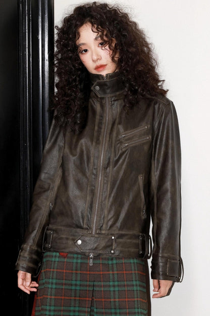 Coffee Faux Fur Collar Jacket