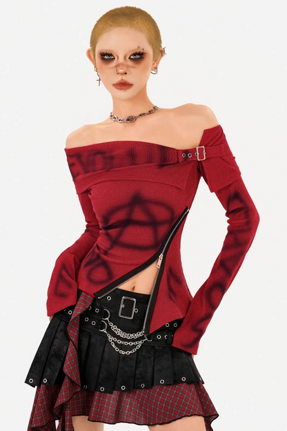 Yabi Off-Shoulder Printed Top