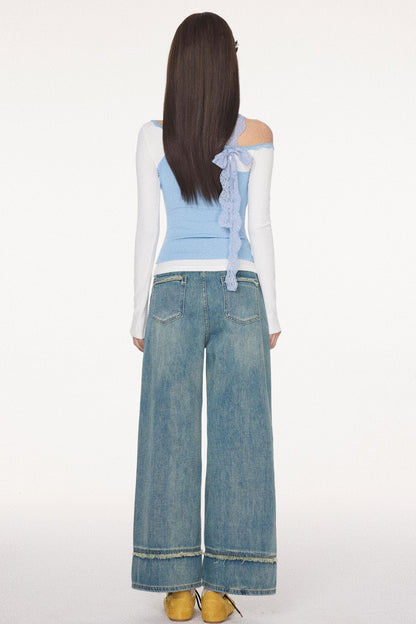 Retro Wash Casual Denim Pants