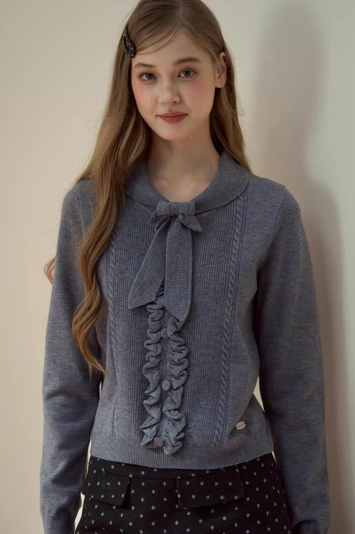 Forest Gray Lace Knit Sweater