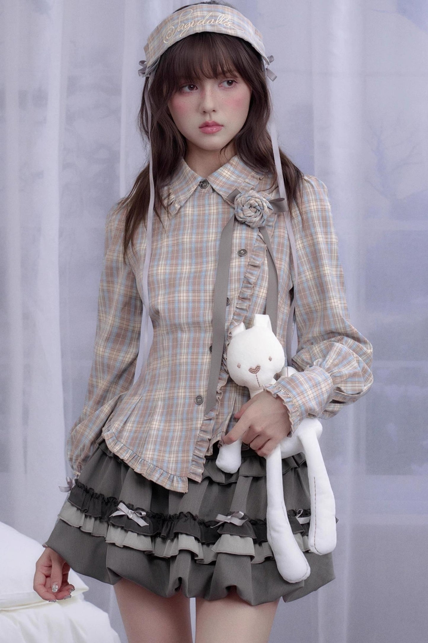 Rose Garden Girl Plaid Shirt