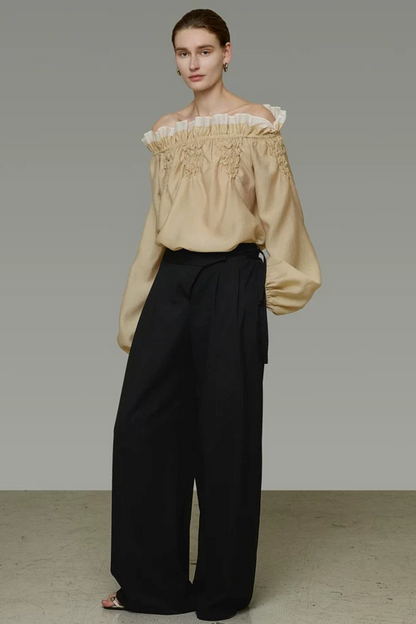 Unspoken Ruffled One-Shoulder Blouse