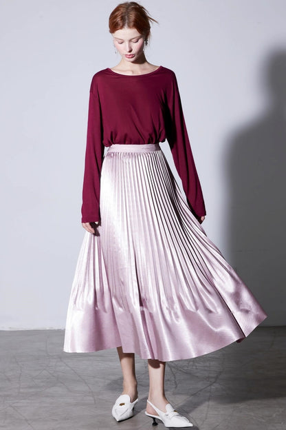 Gilt Satin Mermaid Pleated Skirt