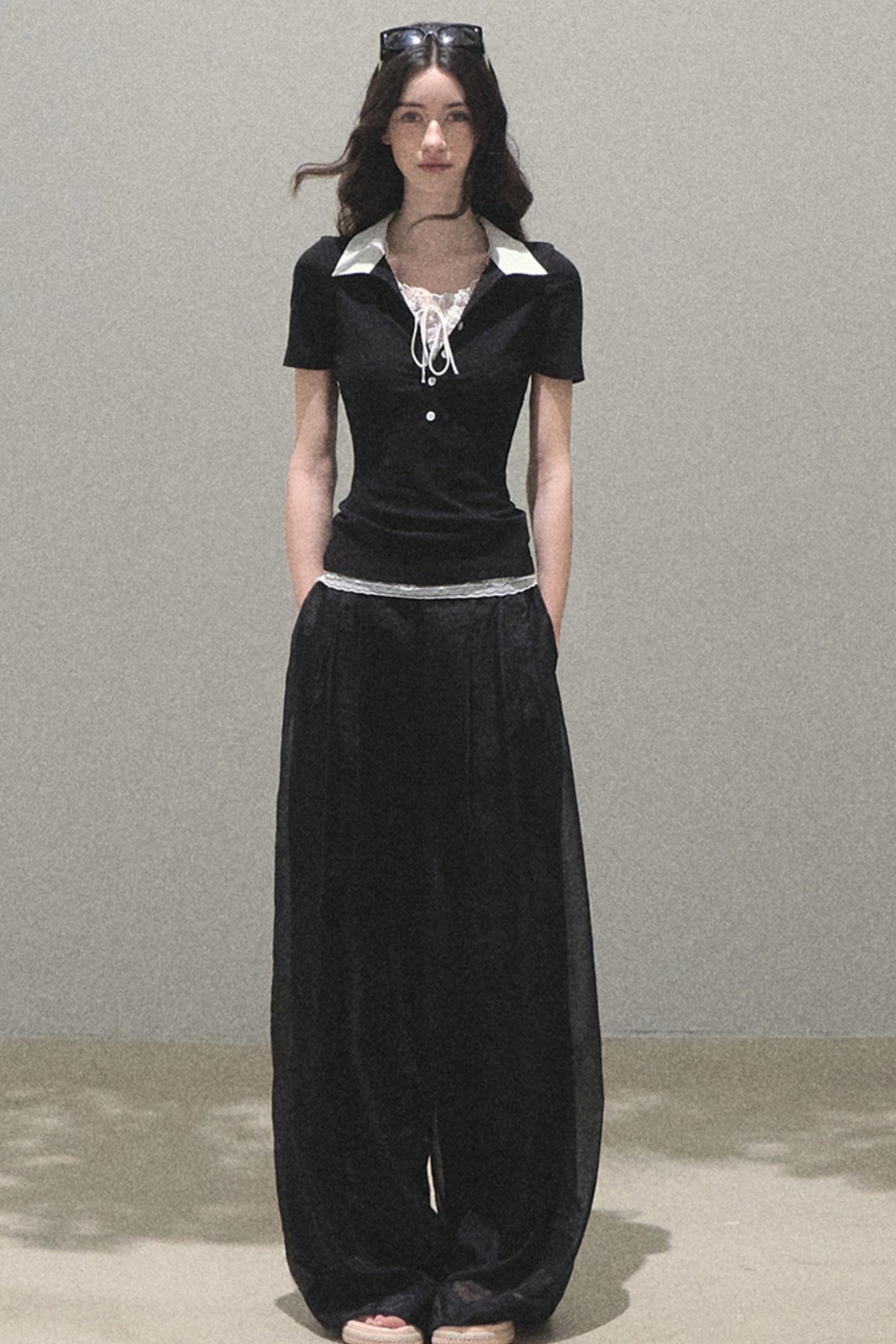 Pearlescent Wide Leg Trousers