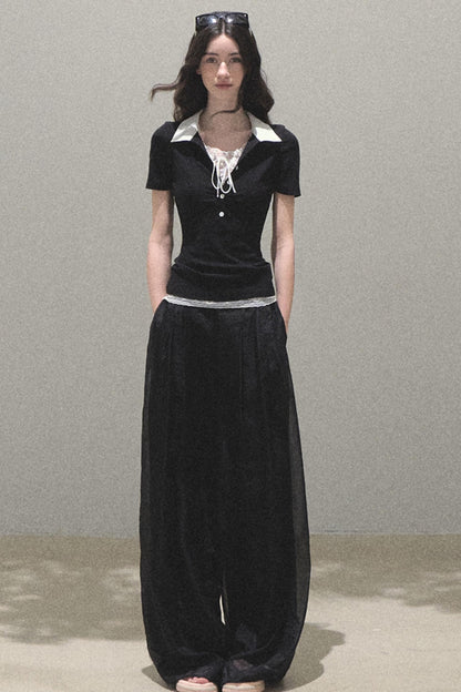 Pearlescent Wide Leg Trousers