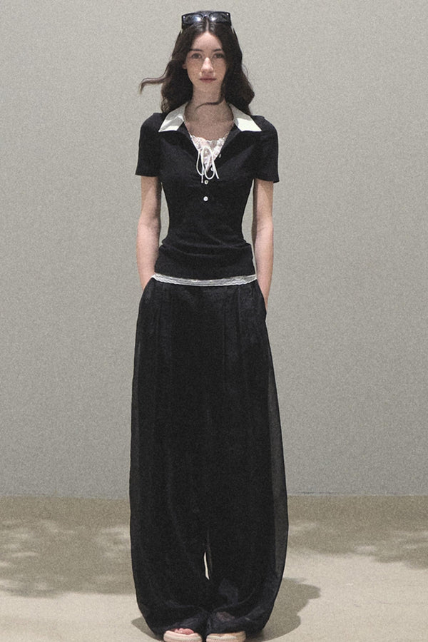 Pearlescent Wide Leg Trousers