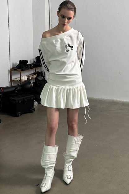 Slouchy Pleated T-Shirt Dress