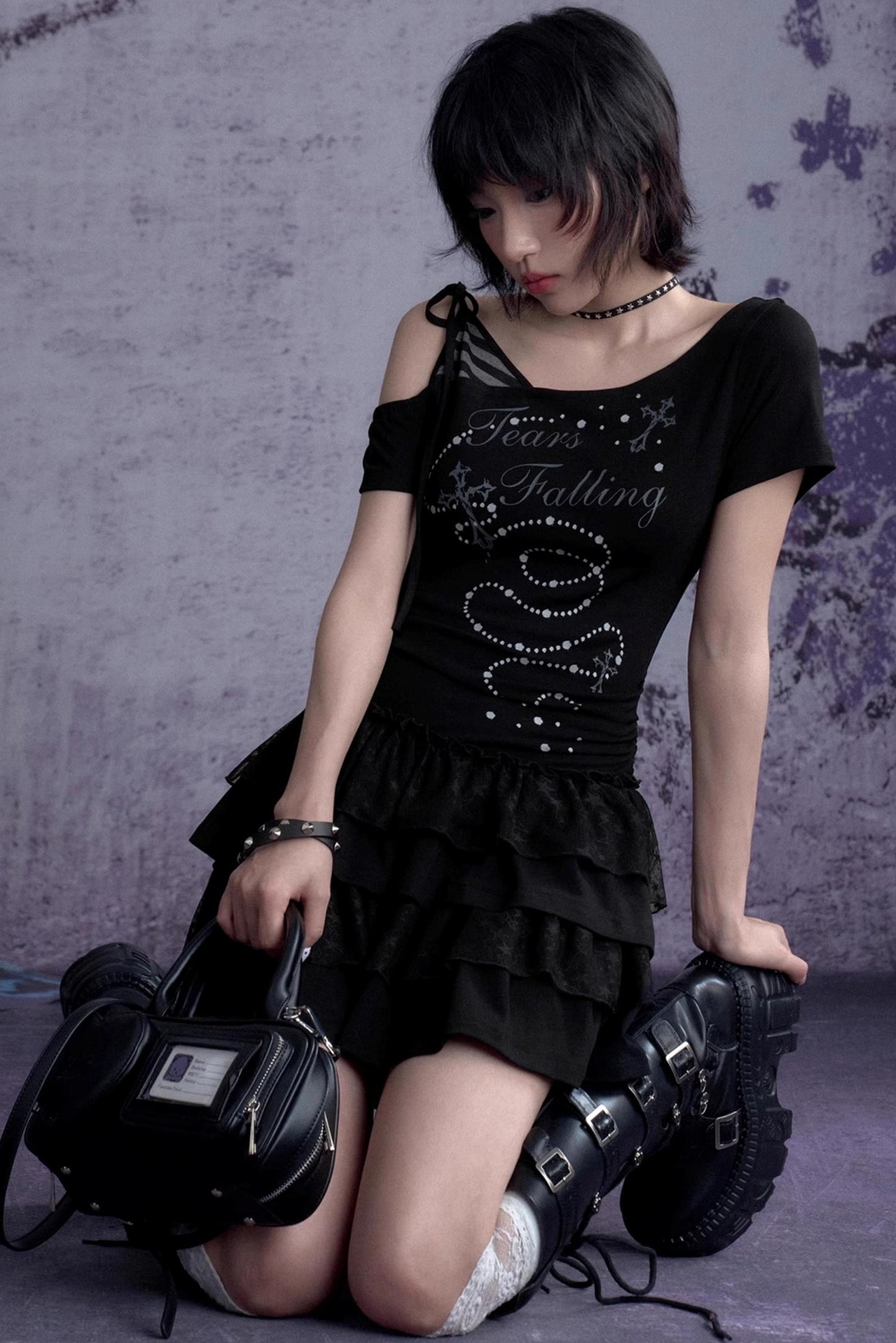 Patchwork Slash Dress