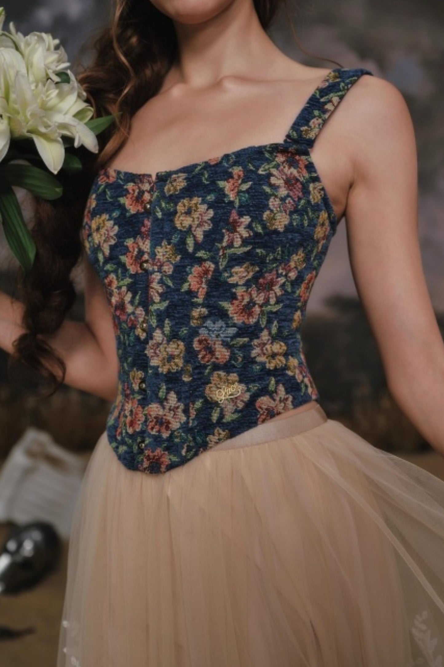 Azure Floral Vest Set-Up