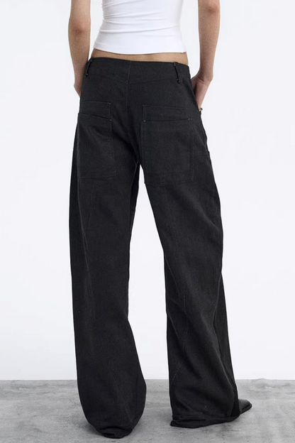 Dekonstruktierte Matte Schwarze Karohose