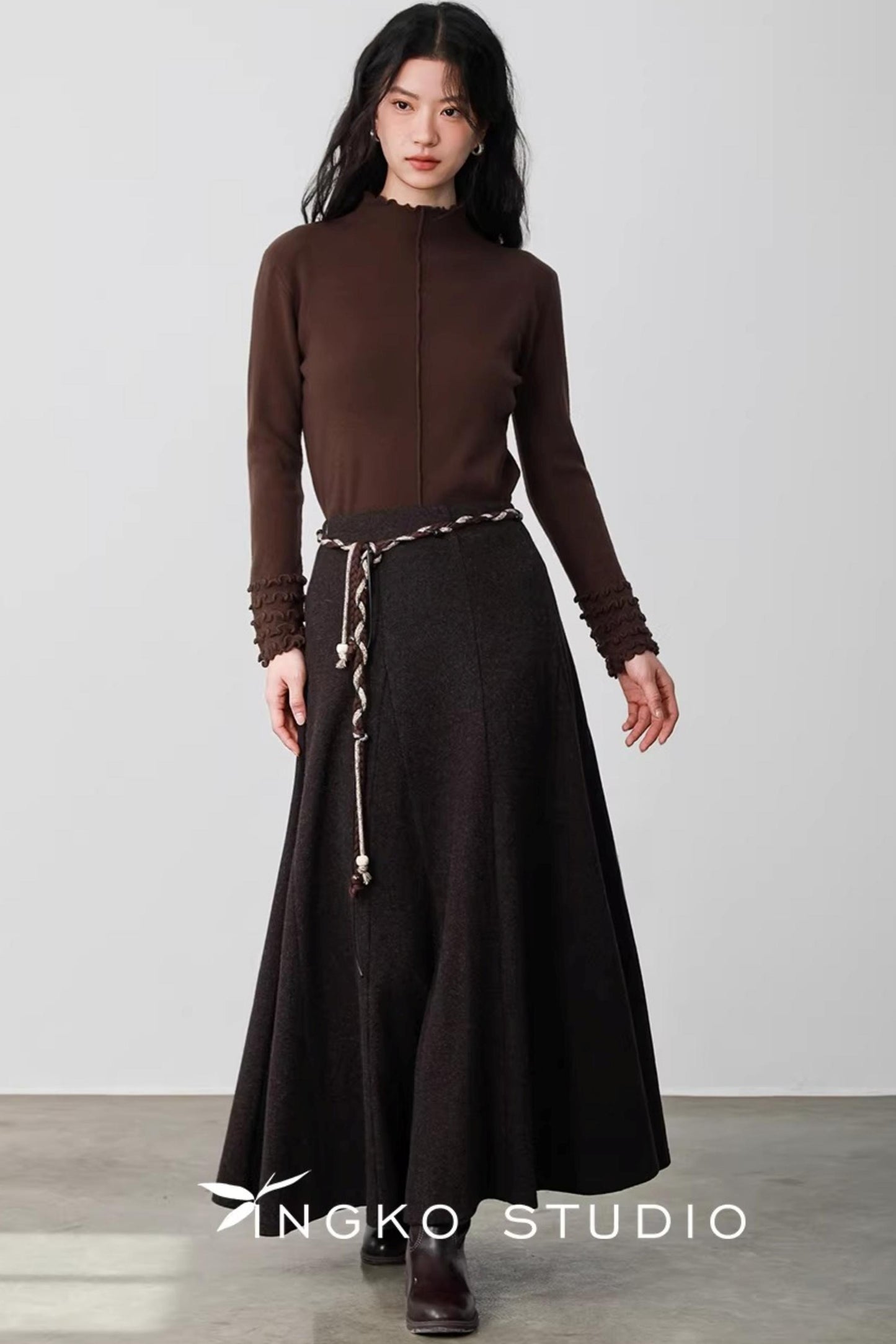 Warm Brown Braided Skirt