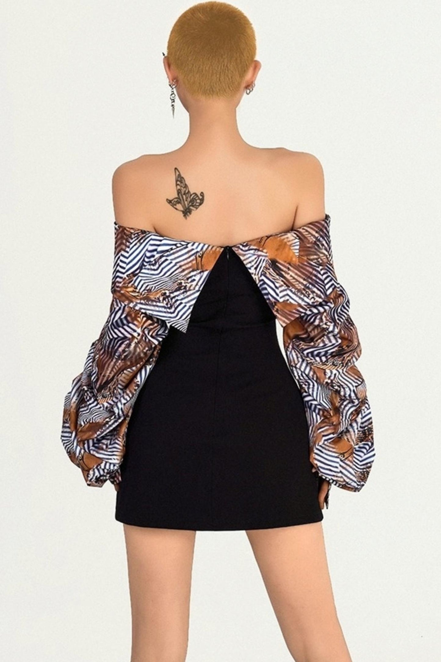 Original Spice Patchwork One-Shoulder Dress