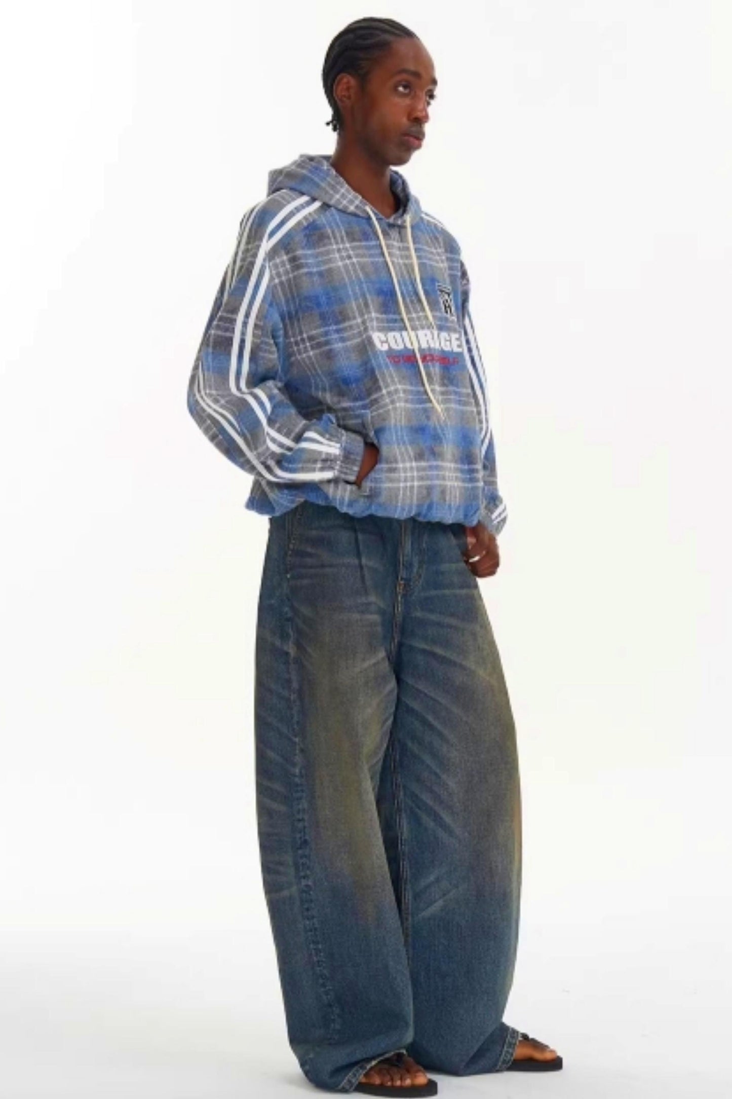 Patchwork-Plaid-Pullover