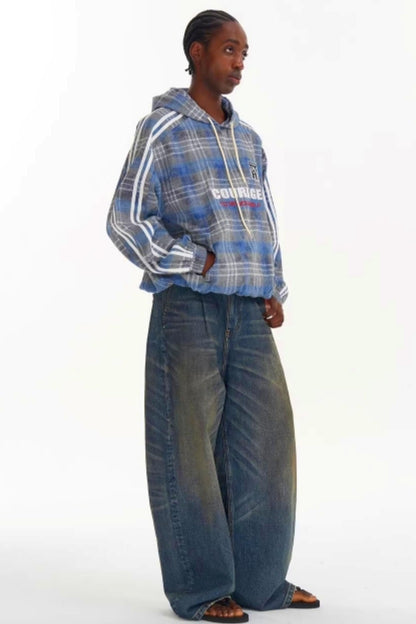 Patchwork-Plaid-Pullover