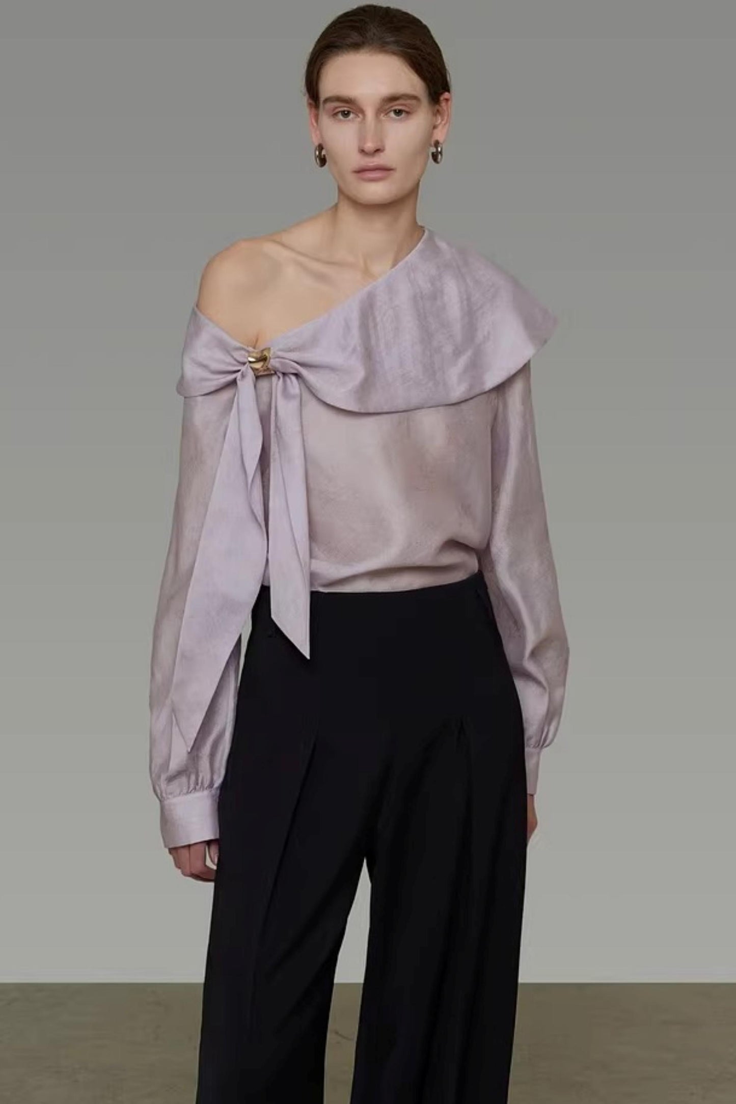Asymmetrical Off-Shoulder Shirt