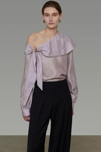 Asymmetrical Off-Shoulder Shirt