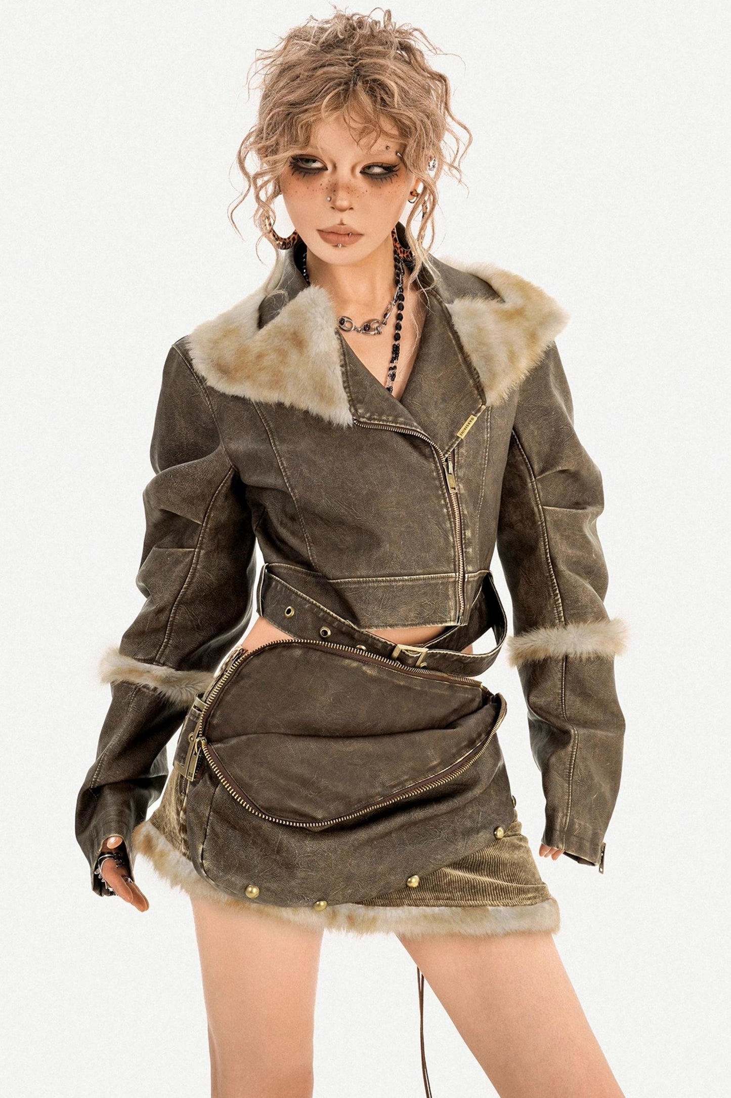 Distressed Spicy Girl Skirt Set-Up