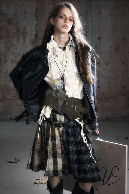 Wander Pleated Distressed Chiffon Shirt