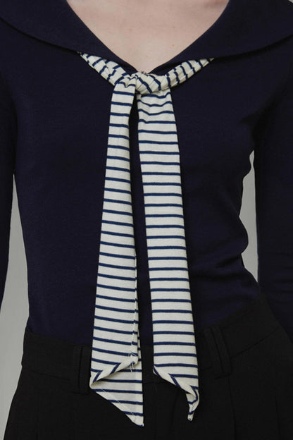 Autumn Navy Knit Top