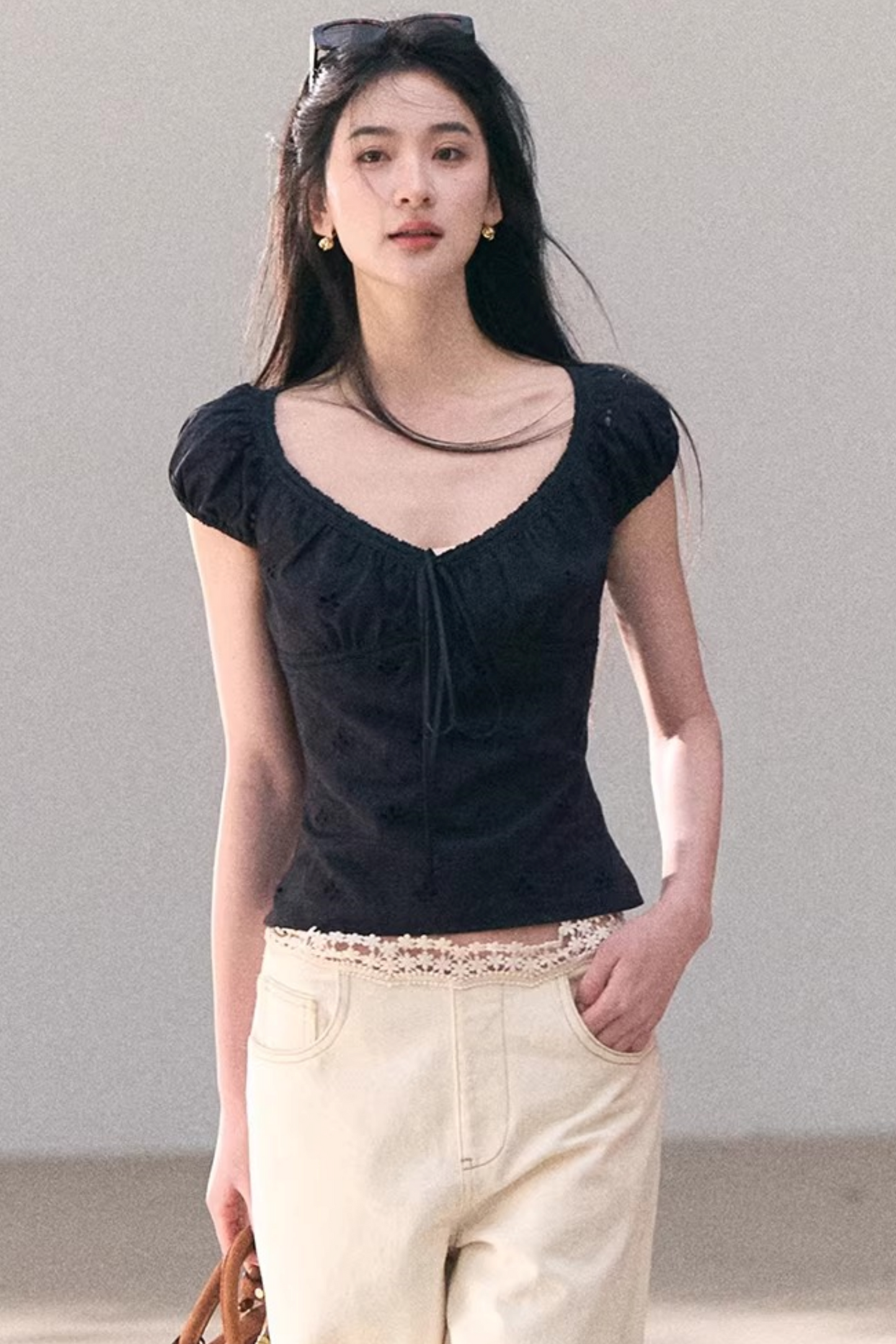 Embroidered Cotton Lace Top