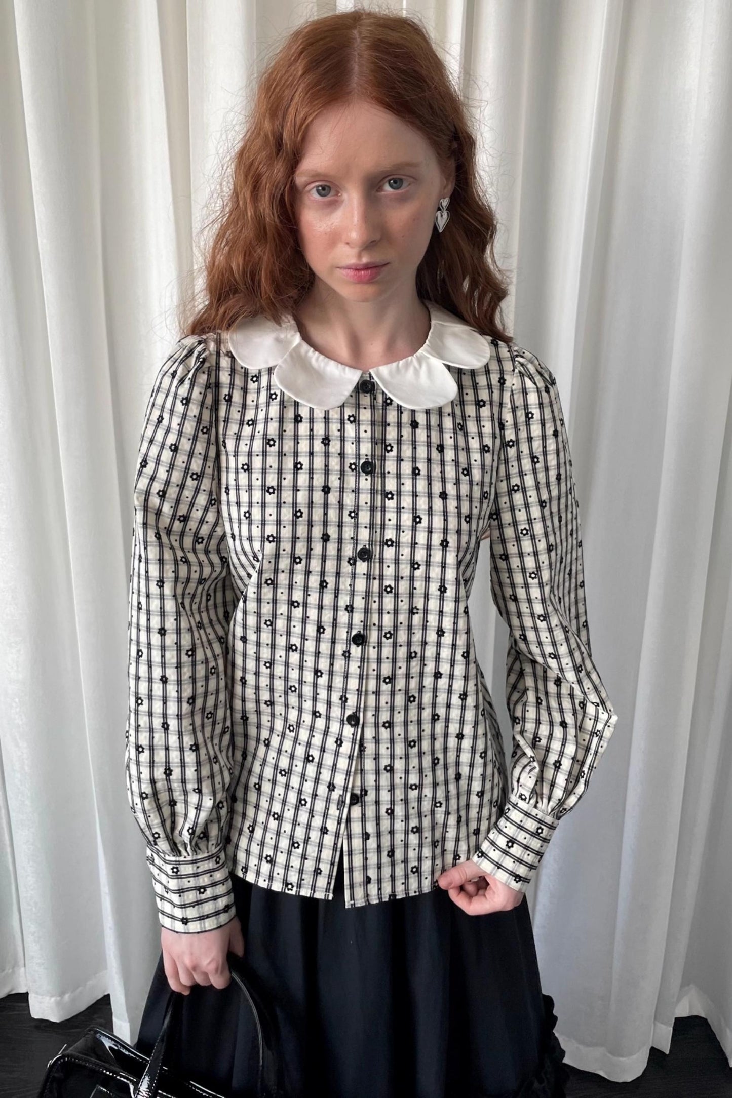 Puff Jacquard Plaid Shirt
