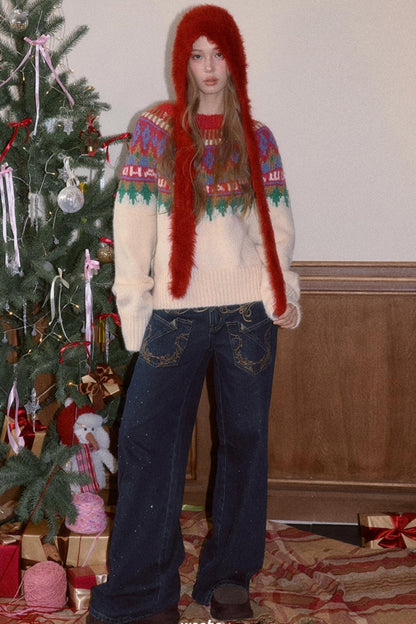 Brushed Fair Isle Winter Sweater