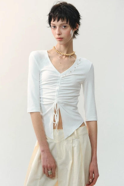 Misty Island Pearl Beaded T-Shirt