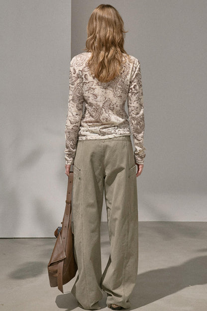 Slim Flower Knitted Top