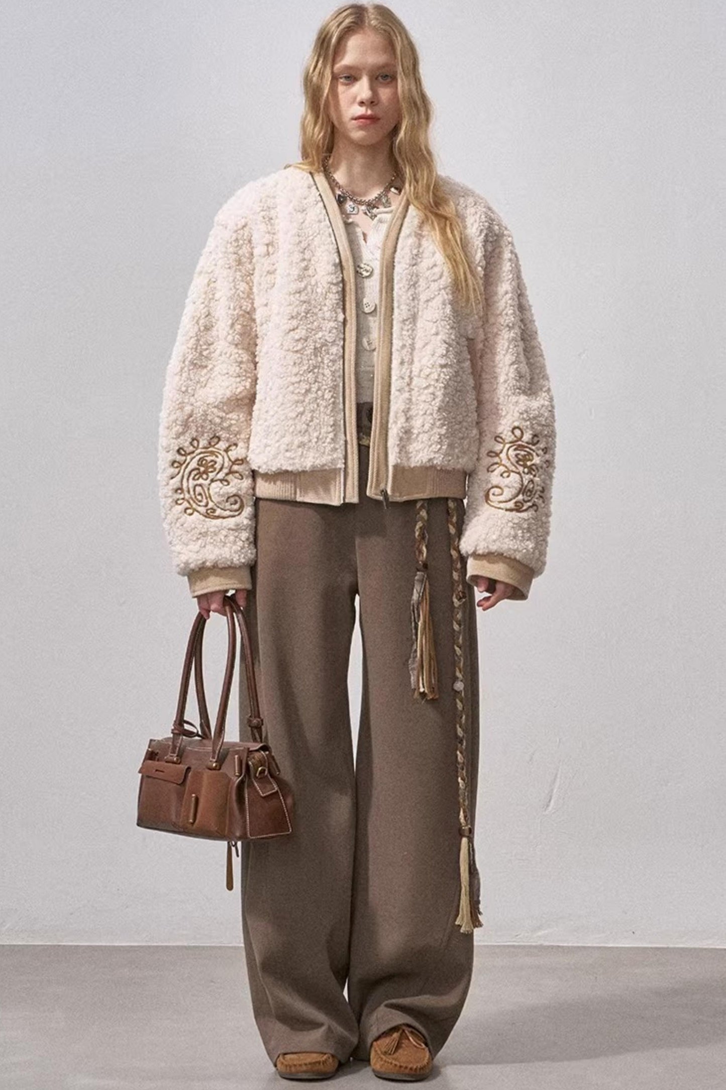 Lamb Wool Paisley Parka