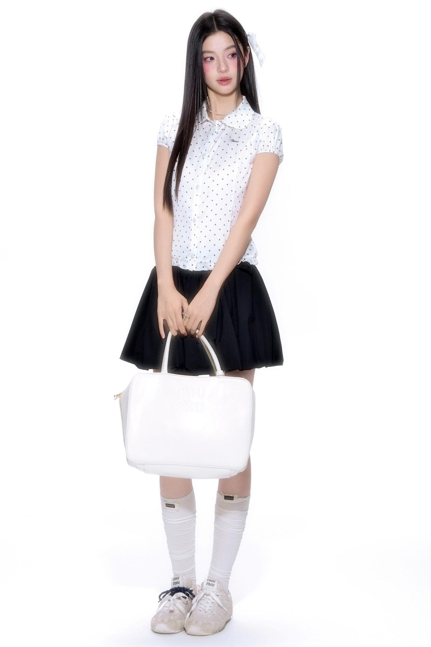 Vintage Polka Dot Lace Shirt