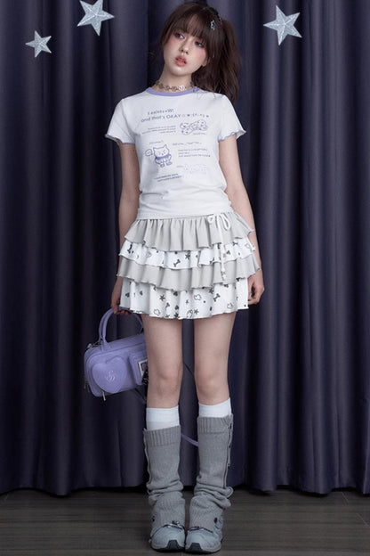 Chic Gray & White Skirt