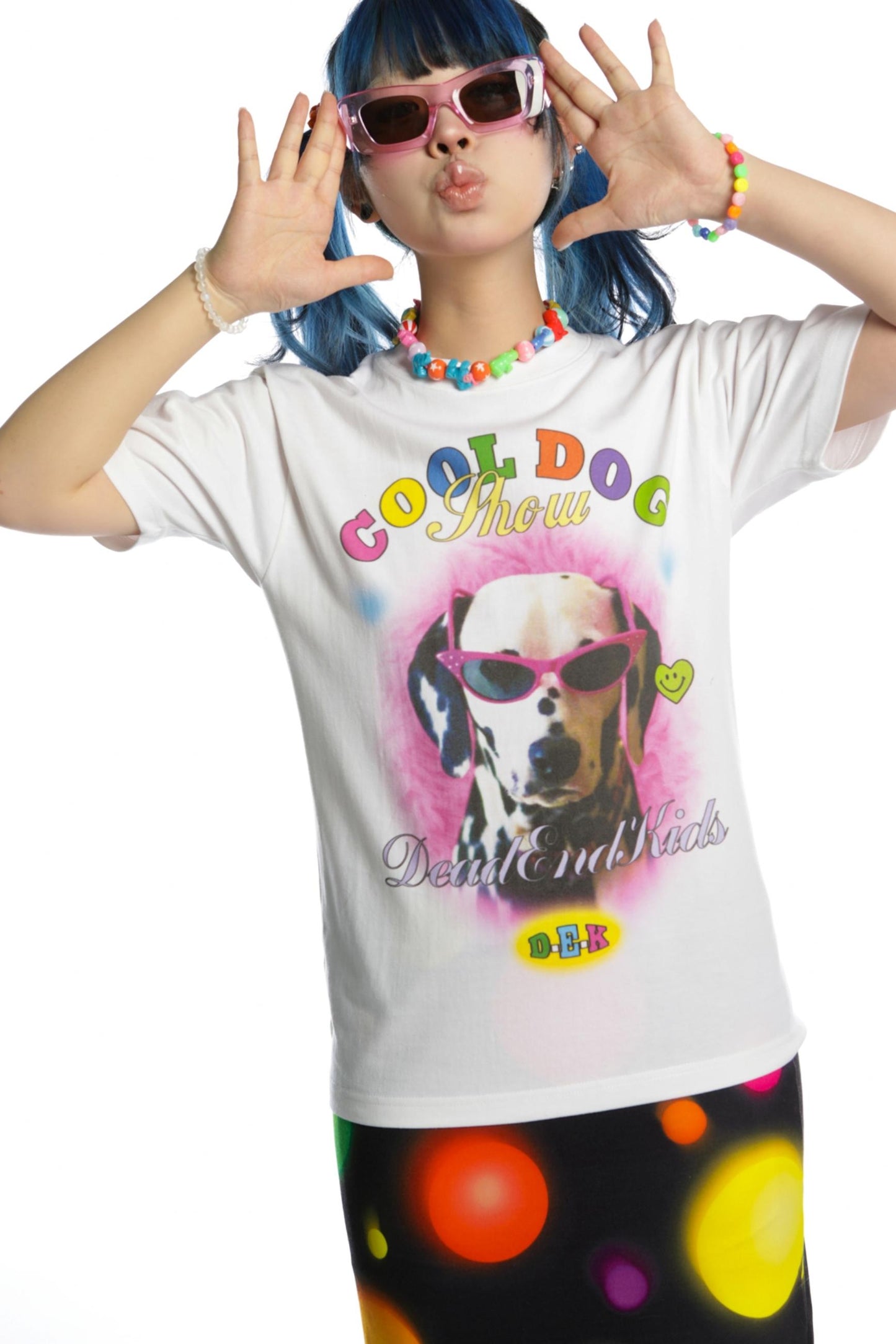 Cute Cat & Dog Print Slim Shoulder T-Shirt