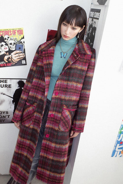 Retro Check Long Coat