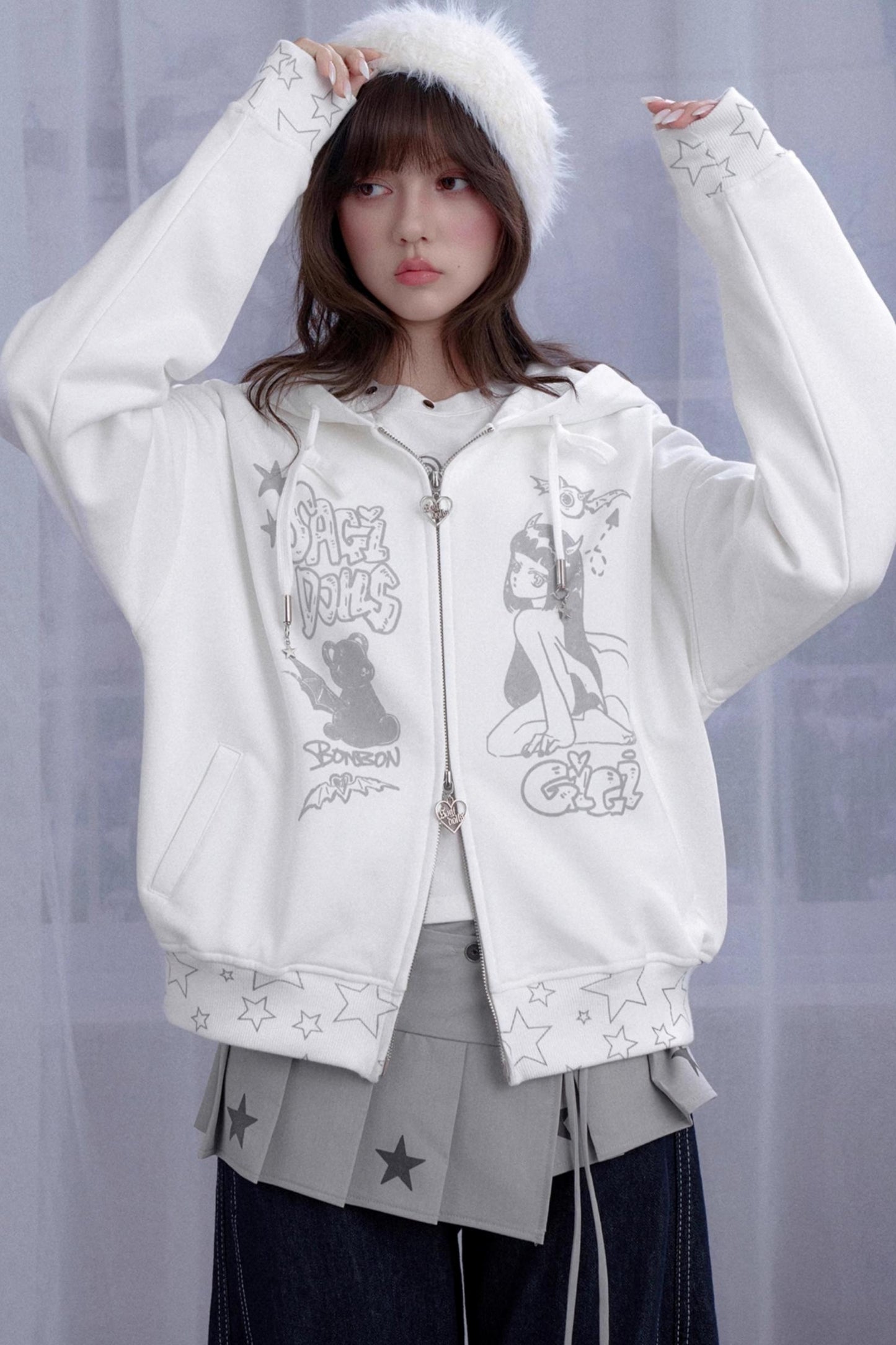 Dream Core Gray Stars Skirt