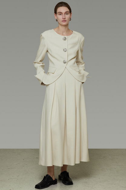 Collarless Slim-Fit Two-Piece Set-Up