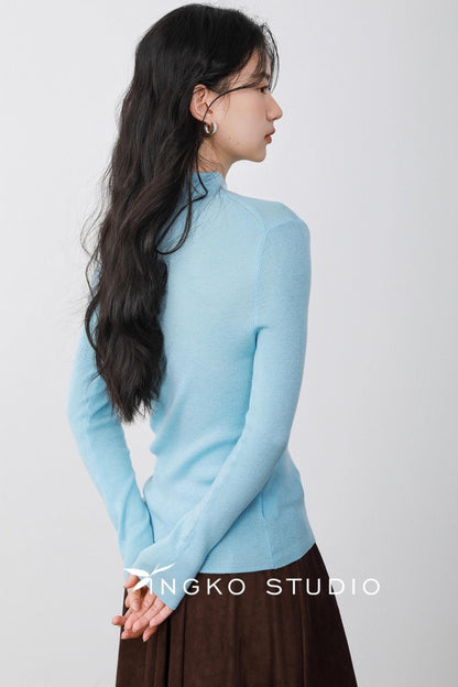 Light Blue Round Neck Sweater