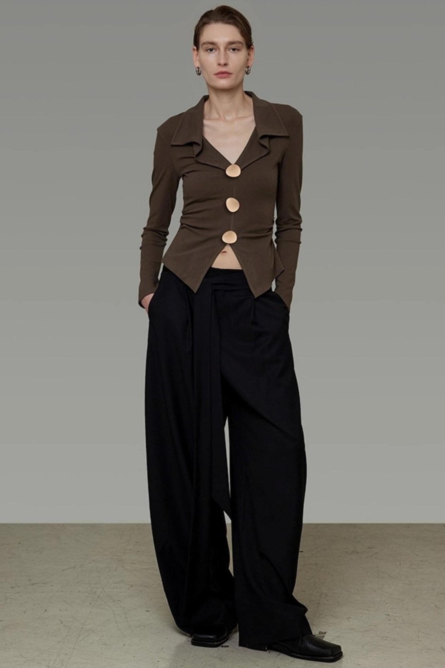 Waist Slimming V-Neck Knitted Sweater