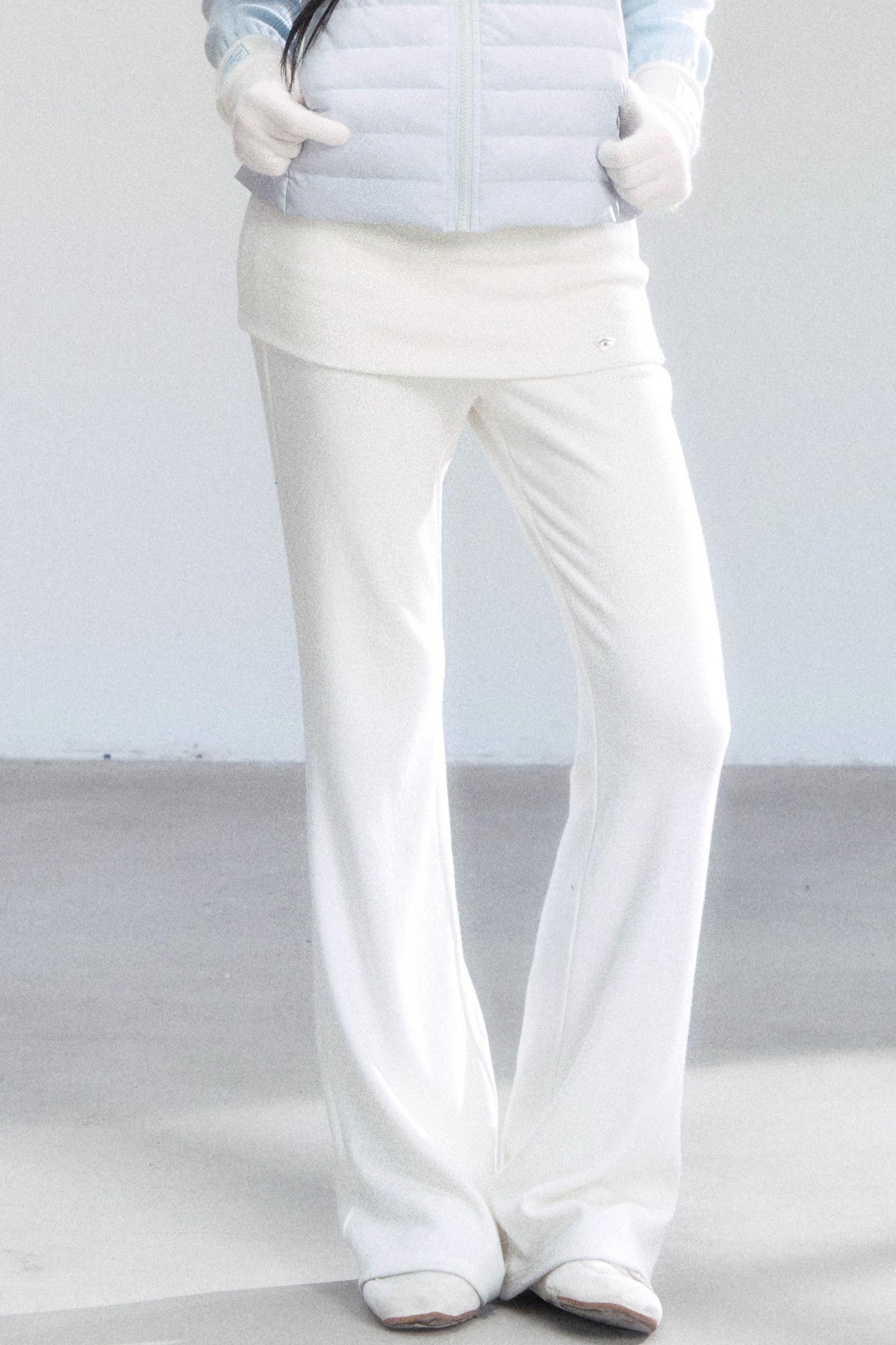 Lace Patchwork Bootcut Pants